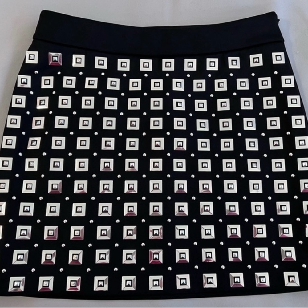 Michael Kors Mirror Embellished Scuba Skirt